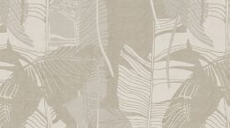papier peint lin de bardade motif feuille de palmier dans les tons de beige