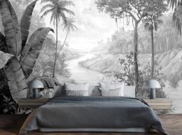 papier peint paraiso blanco dans une foret tropical situation dans une chambre a coucher