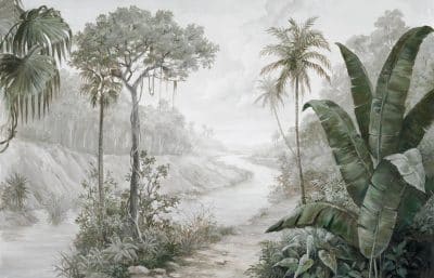 papier peint paraiso verde motif foret tropical