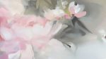 papier peint peonia motif a fleur rose et gris tres doux