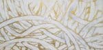 papier peint ricciolid Oro motif ligne blanche et or texture