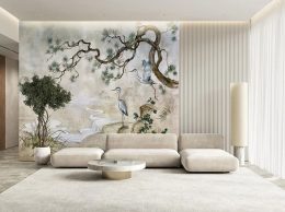 papier peint toile japonaise situation dans un salon