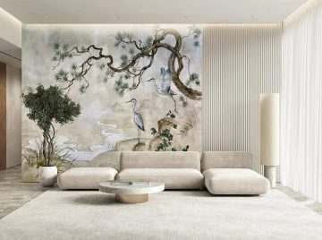 papier peint toile japonaise situation dans un salon